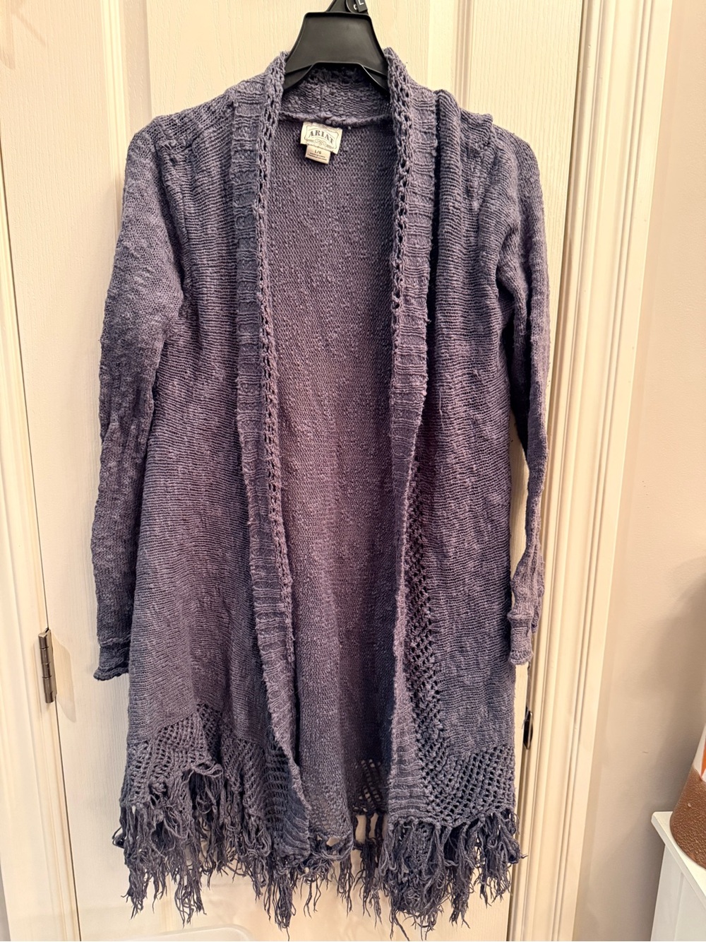 Ariat Open-Front Fringe Hem Cardigan Sweater - size large - Picture 1 of 4